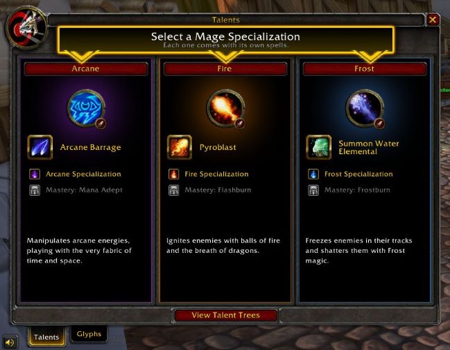 Cataclysm Talent Specializations