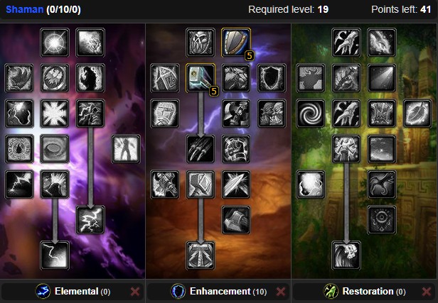 Enhancement Shaman Talents Level 10 to 19