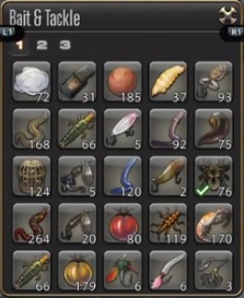 The player's bait inventory