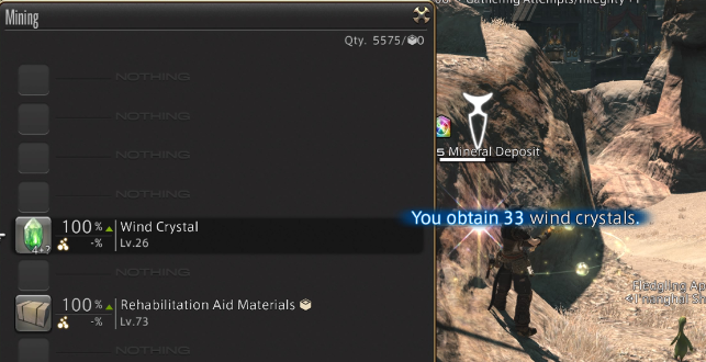 Gathering Wind Crystals in FFXIV