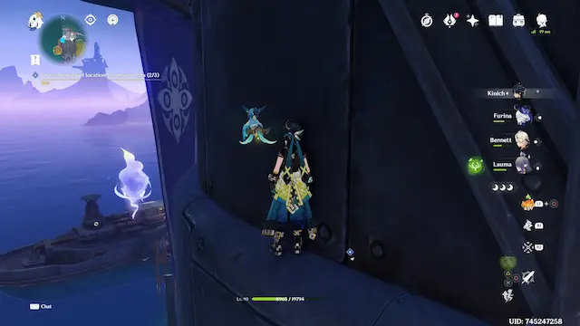Paha Isle Lunoculus Collectables: ##18 Left of the teleport top-left, in front of the Fatui Banner in the air