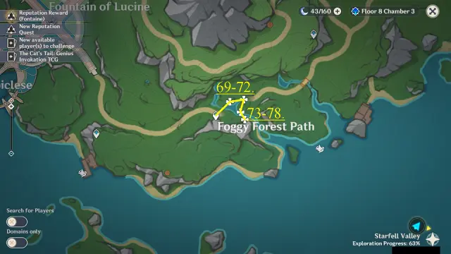 Foggy Forest Path Lakelight Lily Farming Route Map
