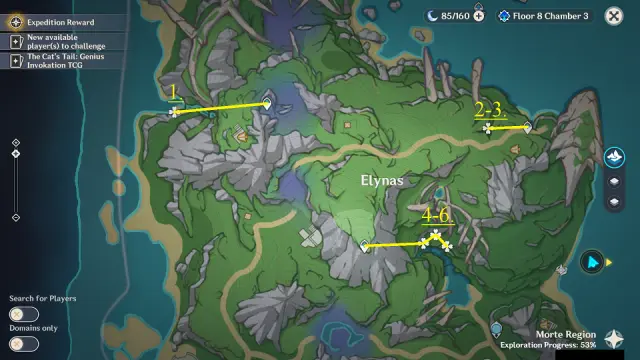 Elynas Lumidouce Bell Farming Route Map