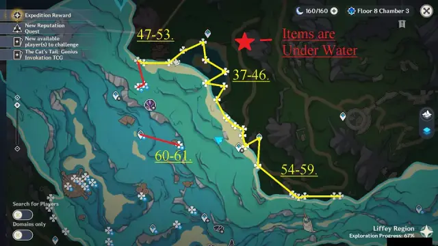 East of Research Institute Lumitoile Farming Route Map (Under Water)
