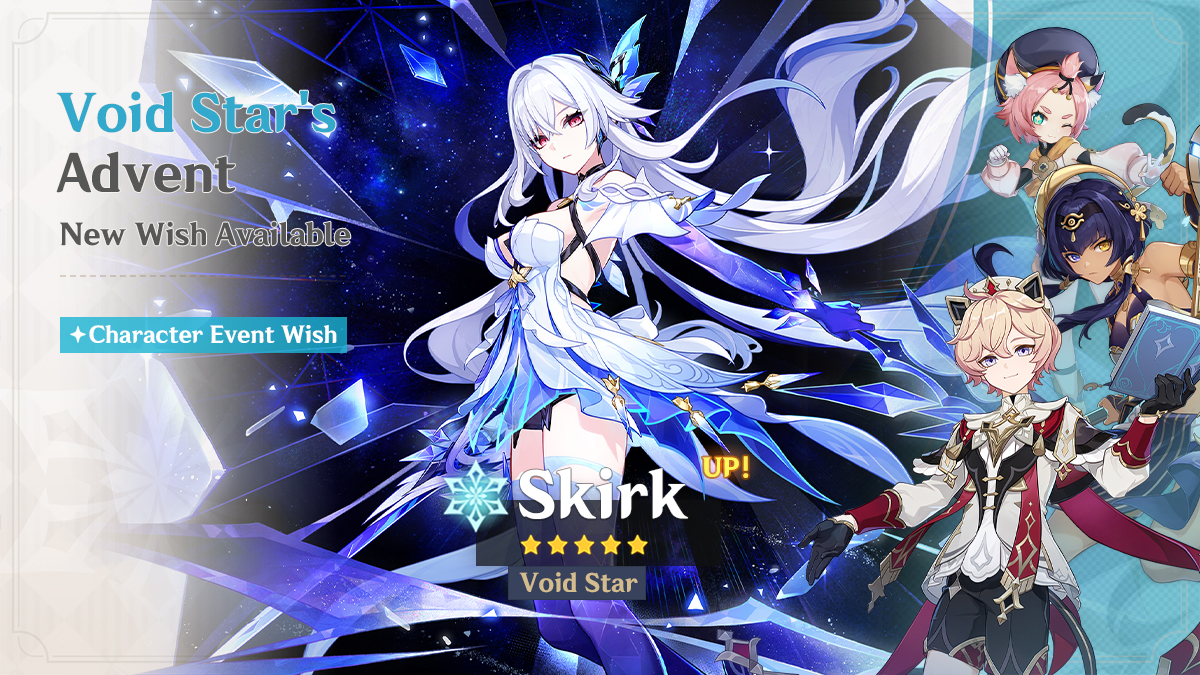 Genshin Impact Banners Skirk, Dahlia and Diona