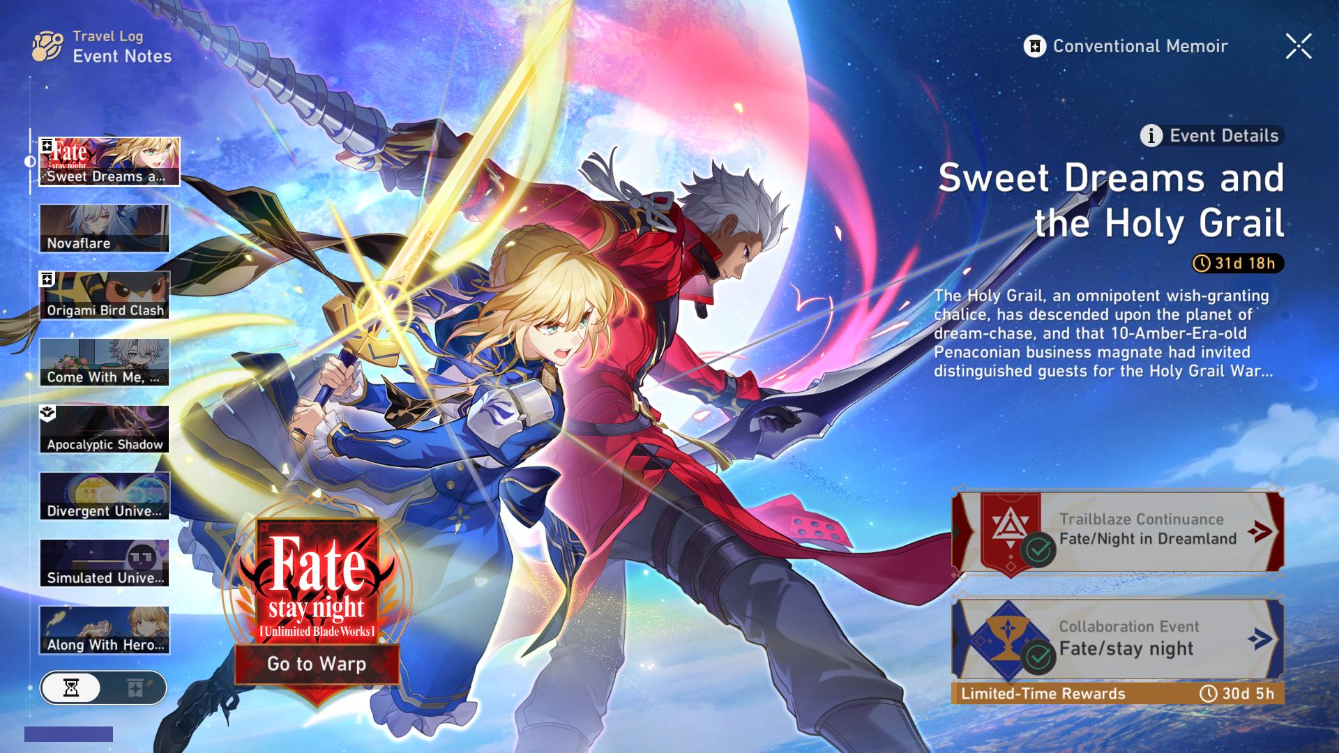 Sweet Dreams and the Holy Grail Event