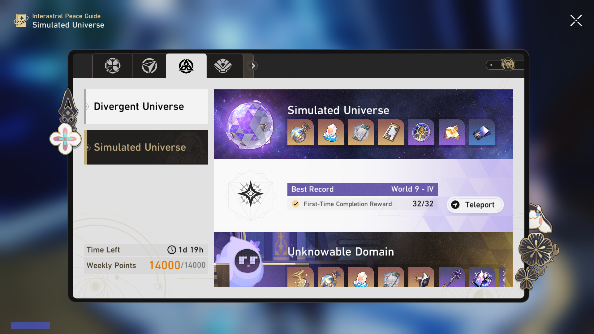 Simulated Universe in Interastral Peace Guide