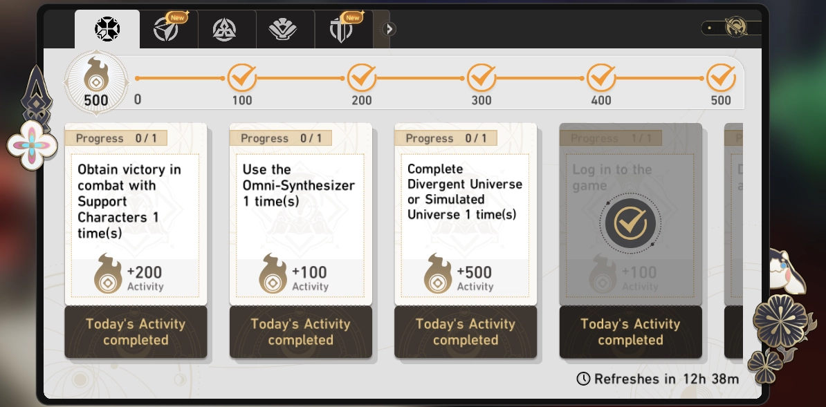Daily Training Rewards in Honkai: Star Rail