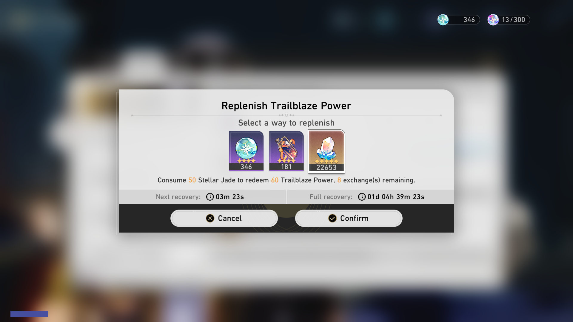 Replenishing Trailblaze Power
