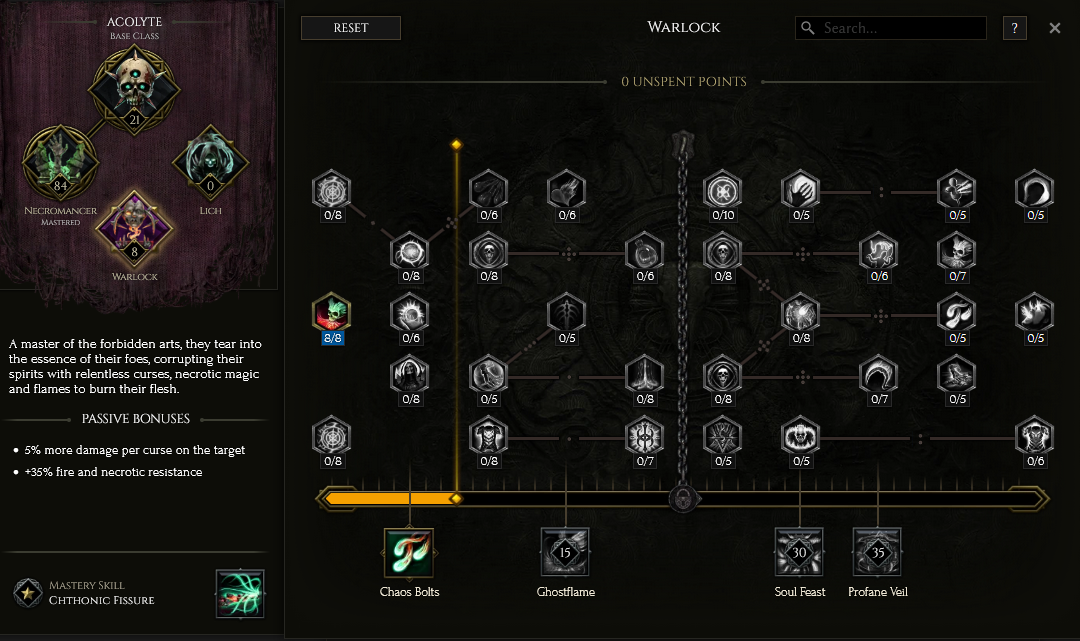 Warlock Passive Tree