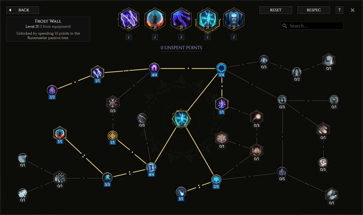 Frost Wall Skill Tree