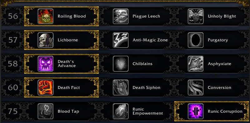 Frost Death Knight Leveling Talents