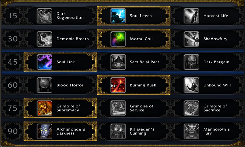 Affliction Warlock Talents