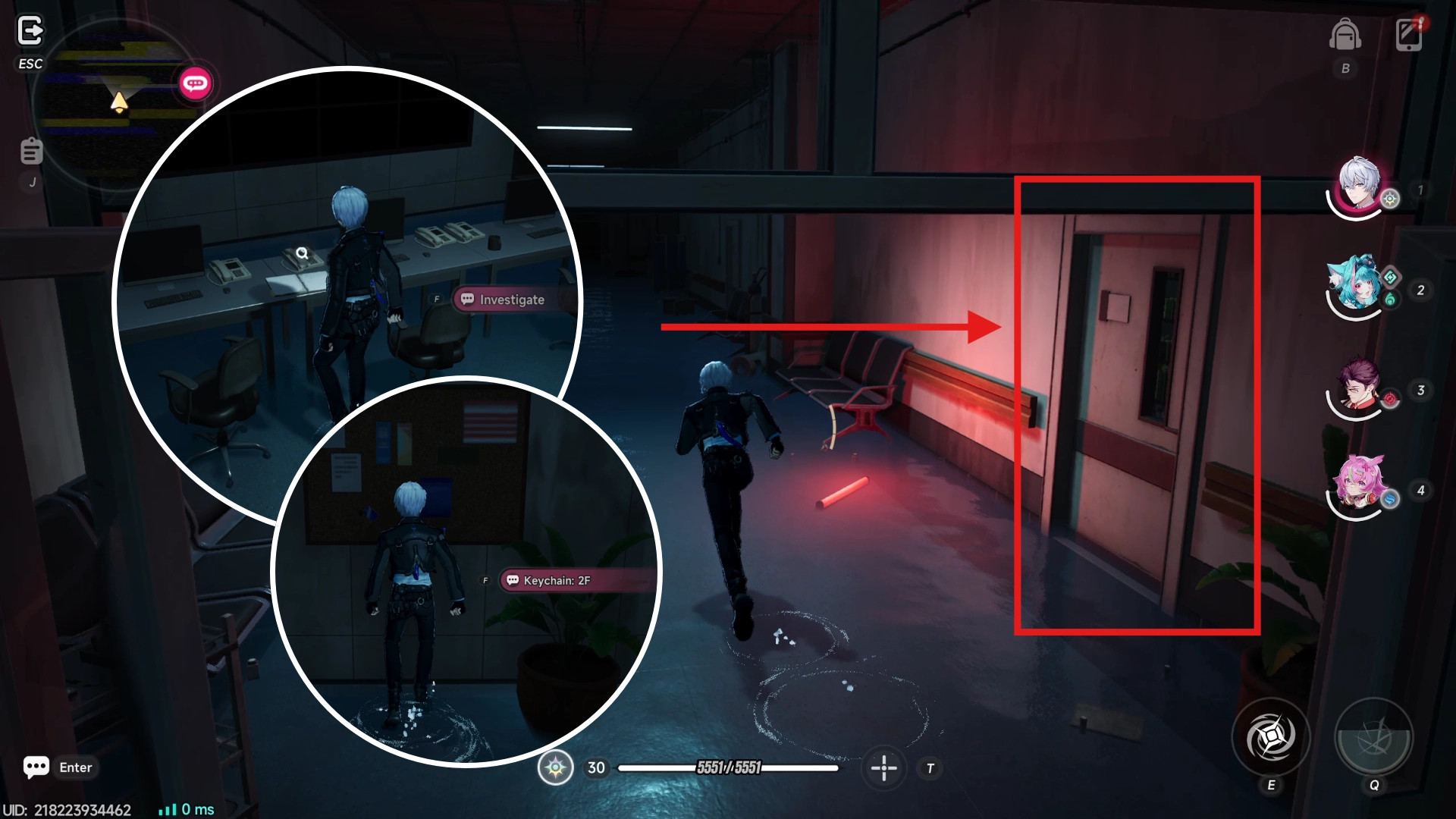 Marked Clue and Key, as well as Door for next step