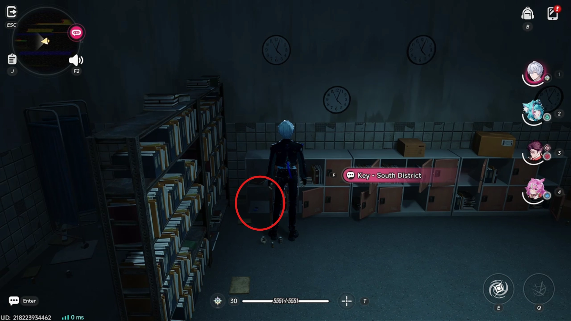 Storage room with lots of files and Key - South District location