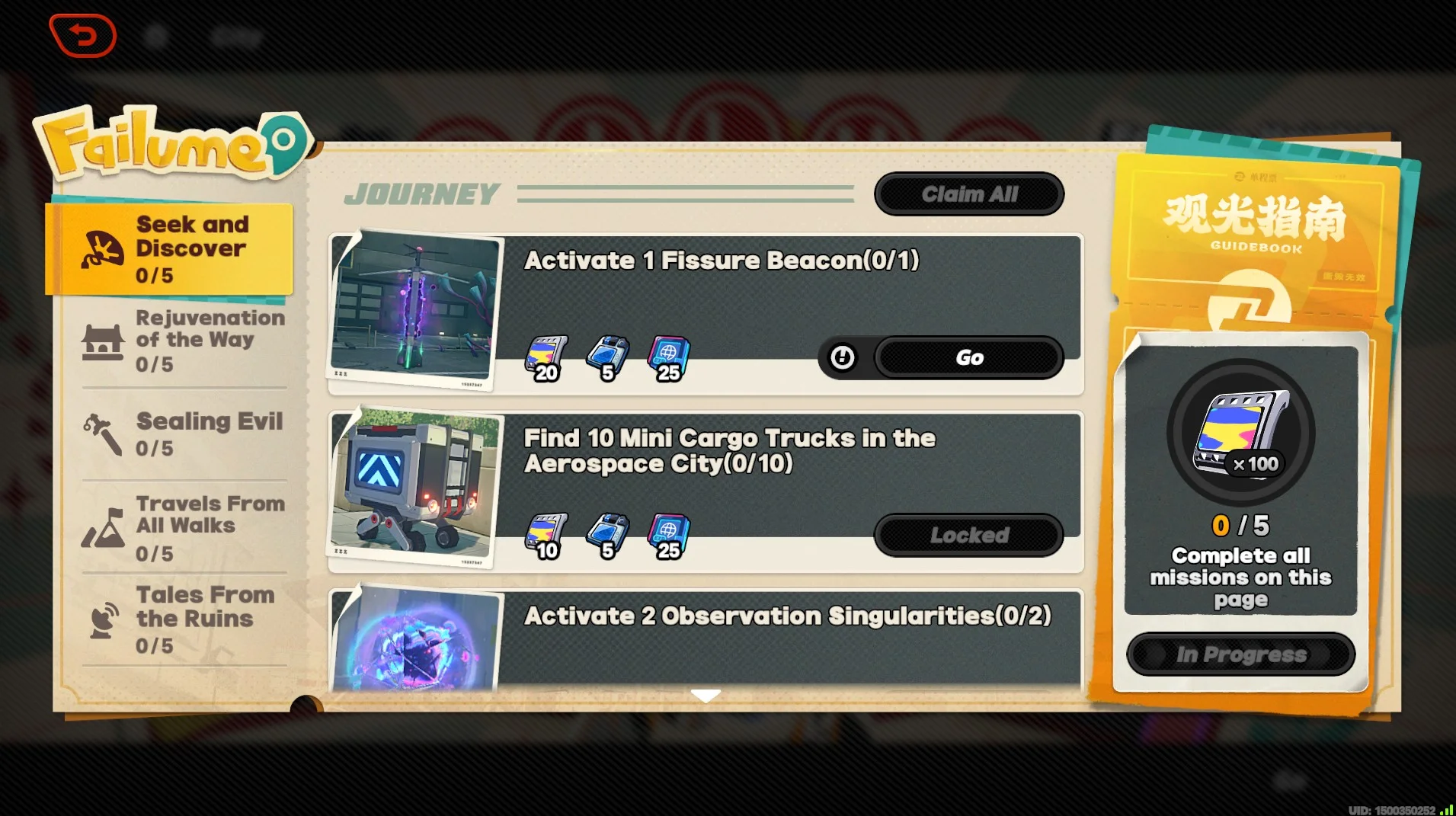Failume Heights Sightseeing Guide Event Missions