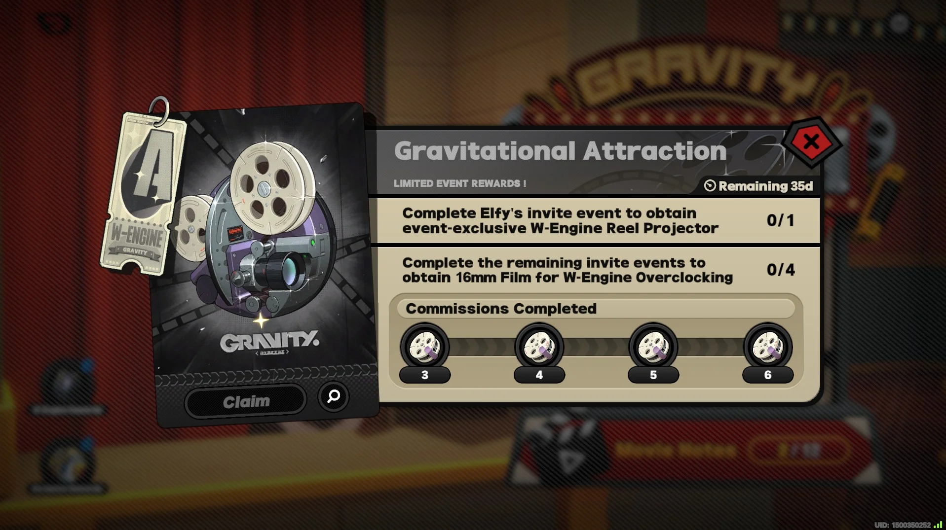 Gravitational Attraction Event Rewards