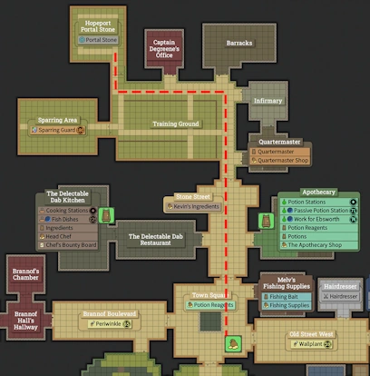 Map of Gatherer Profession locations, nodes and routes