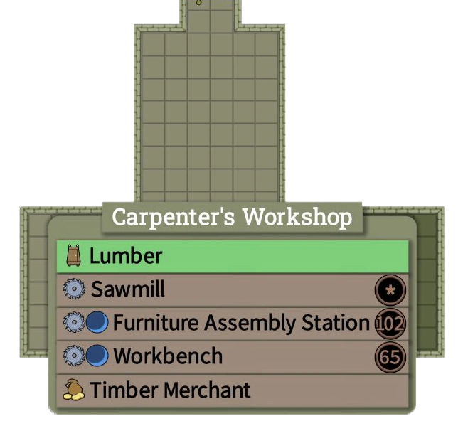 Lumber bank found in the Carpenter's Workshop