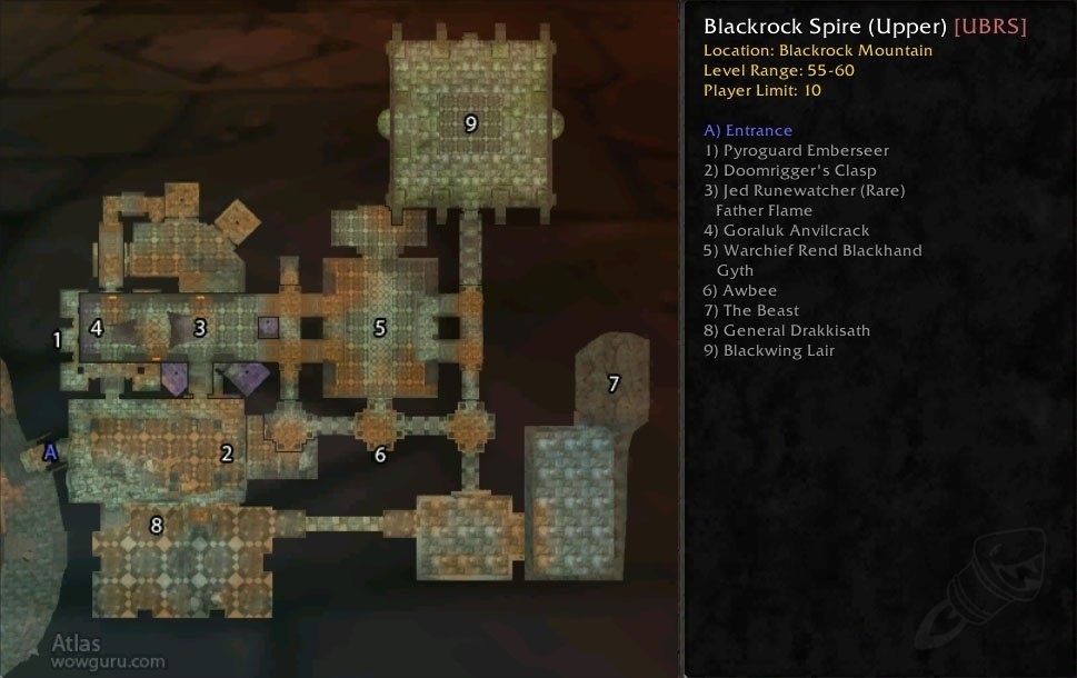 Upper Blackrock Spire Map