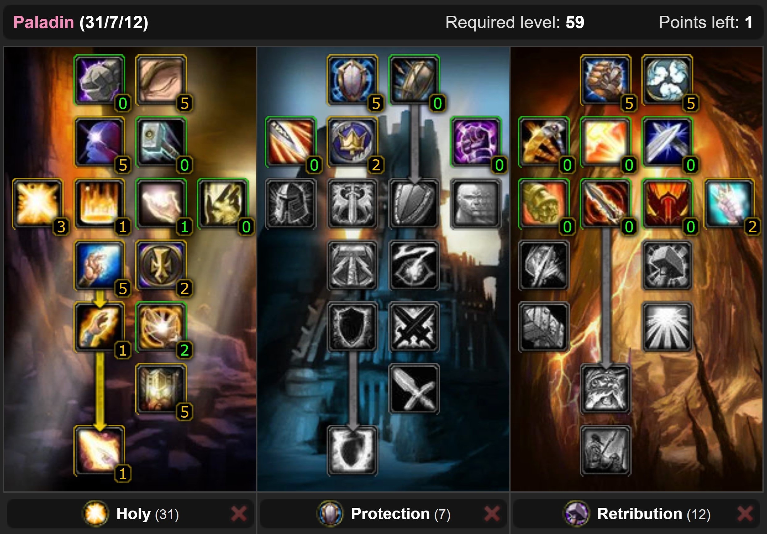 Holy Paladin Talents Level 53 to 60