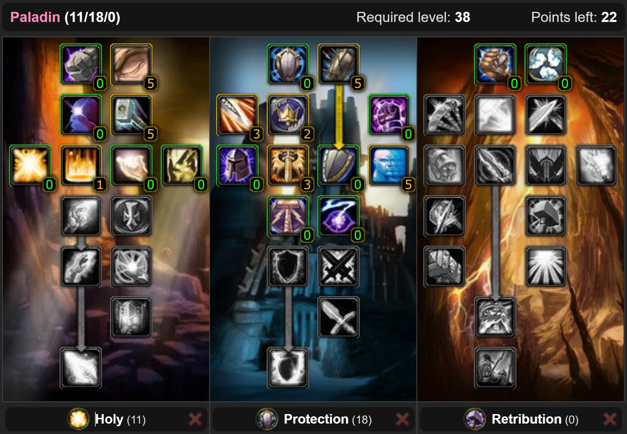 Protection Paladin Talents Level 29 to 38