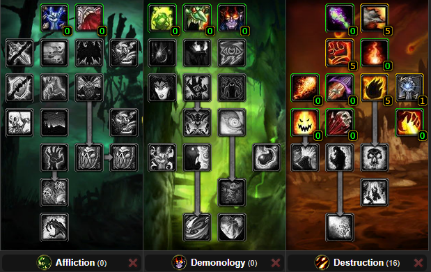 Season Of Discovery Destruction Warlock Dps Talent Builds Wow Classic
