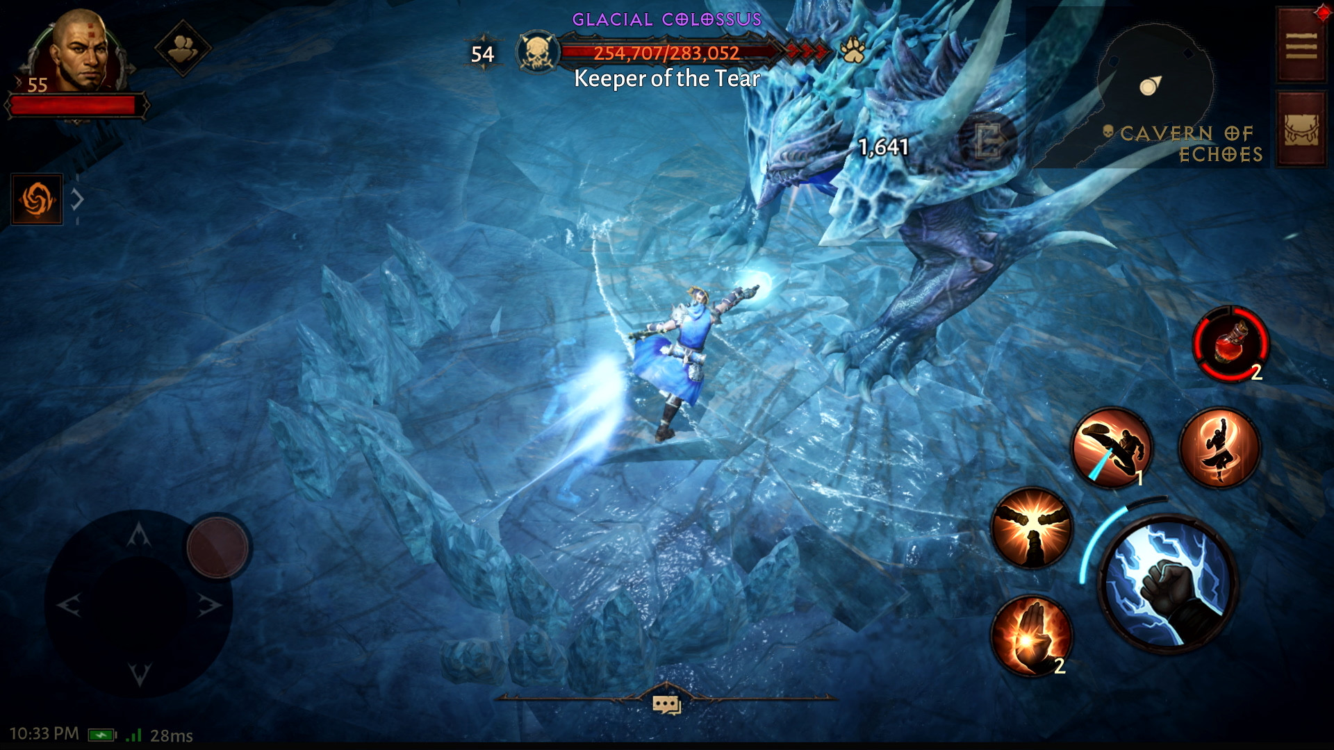 Cavern of Echoes Glacial Colossus fight