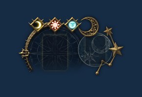Astrologian FFXIV Arcana Gauge with one of each astrosign