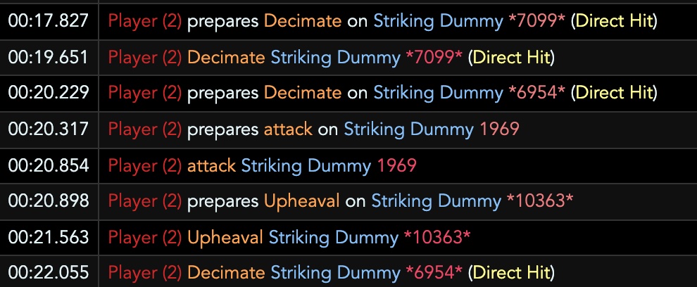 Two decimates
    showcasing the effect - or lack thereof - from using another skill afterwards.