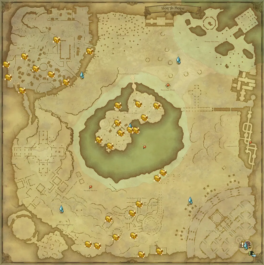 Infi's North Horn map of Pot Coffer locations 2