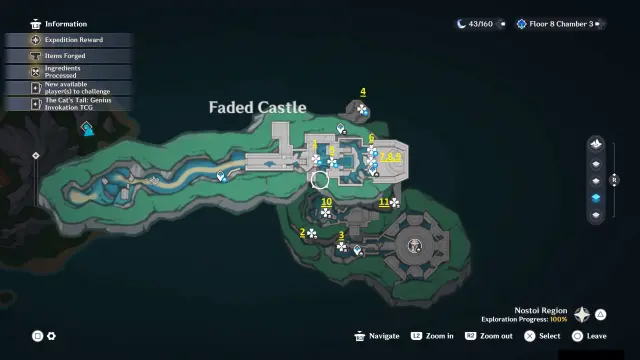 Faded Castle Chest Collectable Route Map