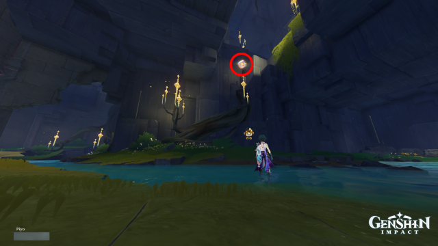 Temple of Space Mnemonic Cluster Collectables: #11 Follow the waterfall to find the nearby Harpastum. Interact to transform into a Plume Moth and head up.