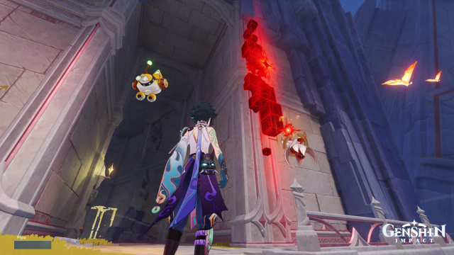 Temple of Space Mnemonic Cluster Collectables: #14 Return to the entrance of the building, and drag the Spatial Wall.