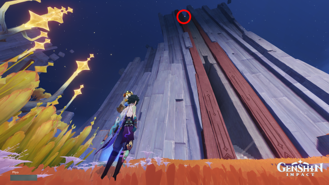 Temple of Space Mnemonic Cluster Collectables: #15 From the waypoint, interact with the north Harpastum. As a Plume Moth, fly to the top of the building.