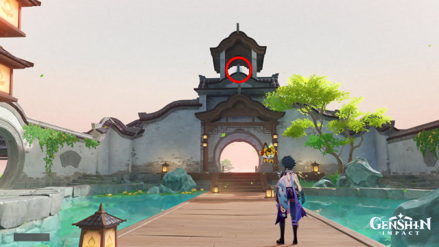 Temple of Space Mnemonic Cluster Collectables: #22 From the waypoint, head east and climb to the top of the entrance gate.