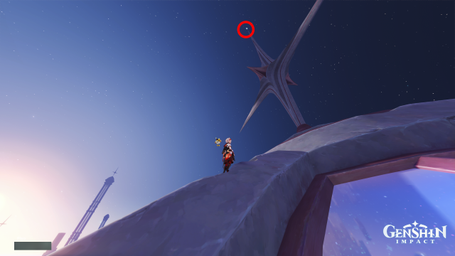 Temple of Space Mnemonic Cluster Collectables: #5 From the Harpastum, transform into a Plume Moth and fly up to reach this cluster above. You can also climb up the building yourself.