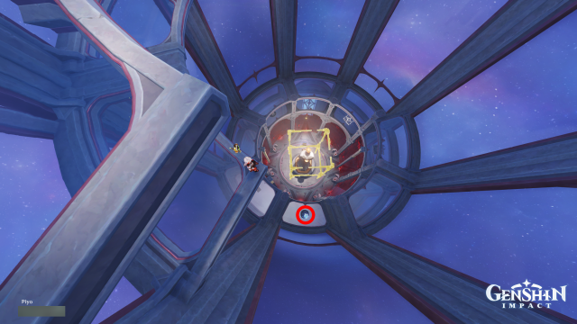 Temple of Space Mnemonic Cluster Collectables: #6 From the top platform of the building, glide downwards.