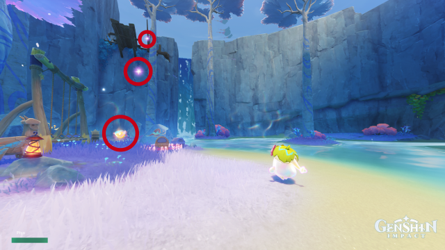 Easybreeze Holiday Resort Oculus Collectables: ##22 From the waypoint, head west and climb up the side of the waterfall. Indwell an Asha for ease of movement