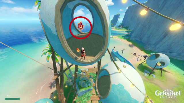 Easybreeze Holiday Resort Oculus Collectables: ##23 From the waypoint, head southeast until you reach the coastal edge. Climb up by indwelling an Asha