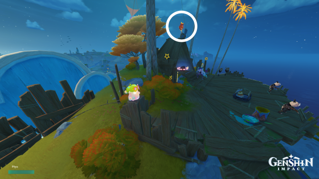 Easybreeze Holiday Resort Oculus Collectables: ##34 From the waypoint, indwell an Asha nearby and head up the cliff. On the top, the Pyroculus will be above an enemy camp