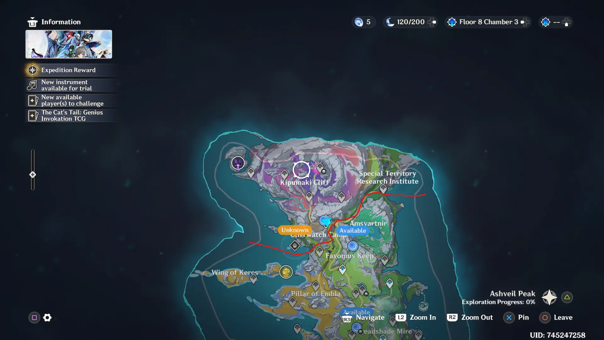 Ashveil Peak Map Location