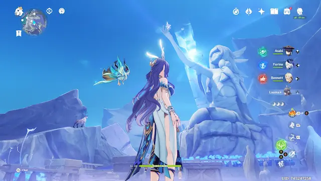 Hiisi Island Lunoculus Collectables: ##11 In the hand of the Columbina statue in the Frostmoon Scion camp
