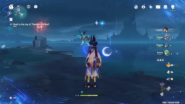 Hiisi Island Lunoculus Collectables: ##25 On top of the water. Turn into a Kuuhenki and warp yourself from the red bubble to the blue one
