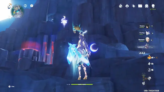 Hiisi Island Lunoculus Collectables: ##30 Floating near some glowy rocks