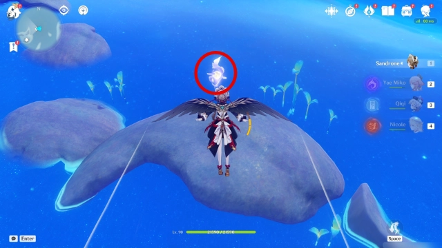 Moontide Sea Lunoculus Collectables: #2 On top of the floating stone in the lunar sea