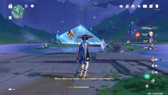 Wavechaser Plain Lunoculus Collectables: ##24 Right in front of a triangular structure in the middle of the water