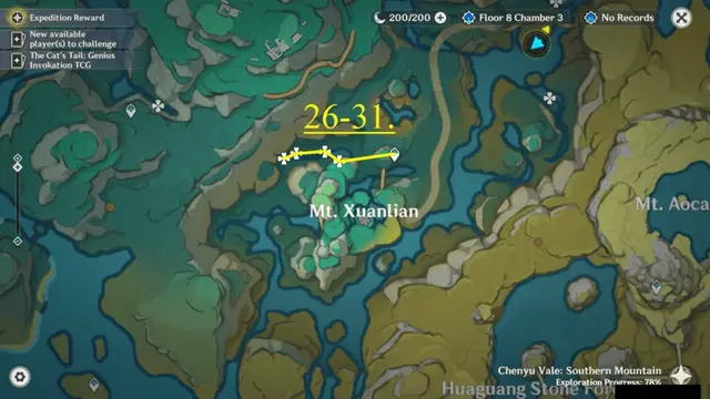 Mt Xuanlian Clearwater Jade Farming Route Map