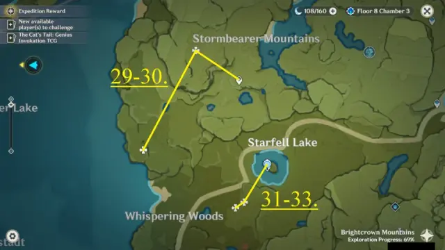 Stormbearer Mountains Dandelion Seed Farming Route Map