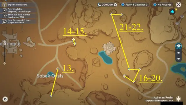 Sobek Oasis Henna Berry Farming Route Map